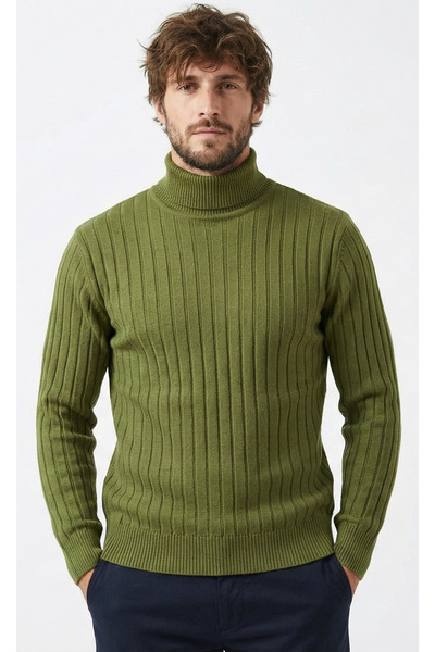 Vocens Striped Thin Full Turtleneck Knitwear Sweater – S Slim Fit Long Sleeve...