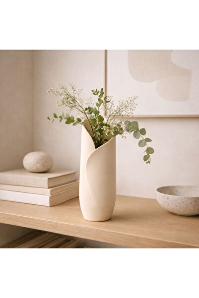 Basart Modern Sarmal Tasarım 3D Baskı Dekoratif Vazo