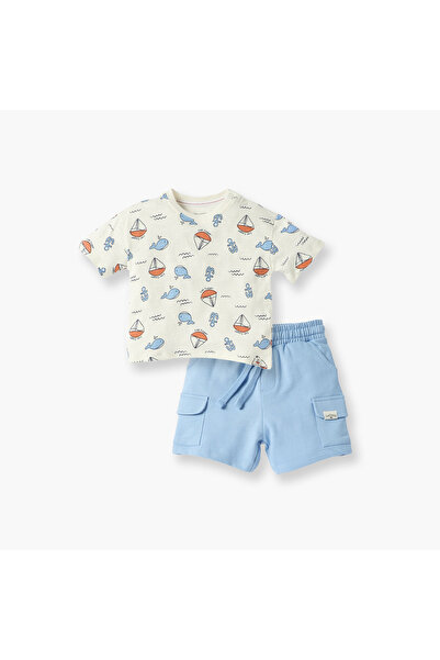 Lee Cooper Nautical Print T-shirt and Shorts Set