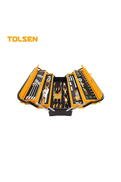 TOLSEN Tolsen 60-piece key and wrench set, 3-tier cantilever iron case, indus...