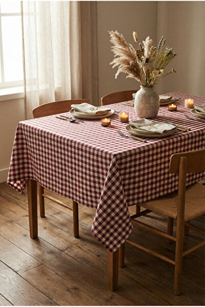 turkanlarhome Gingham Red Cotton Tablecloth, Gingham Picnic Cloth - Tableclot...