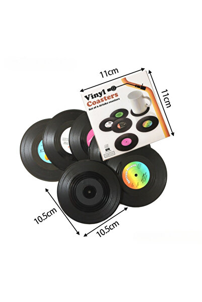 Choice3 round 10.5cm 6pcs Vinyl Record Coaster Record Decorative Wall Retro C...