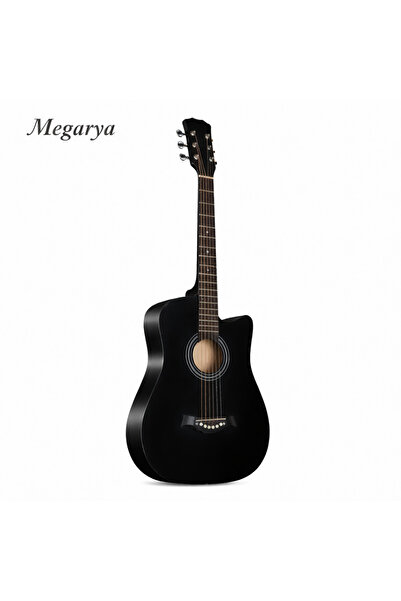 MegArya 38 Inch Basswood Folk Matte Acoustic Guitar for Beginners – Black Fin...
