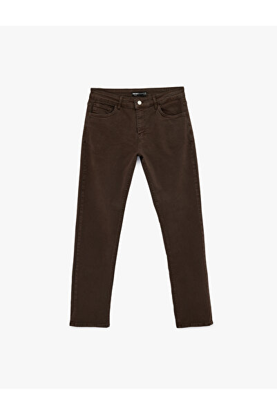 Koton Pantaloni din bumbac cu buzunare și nasturi, cu croiala normală