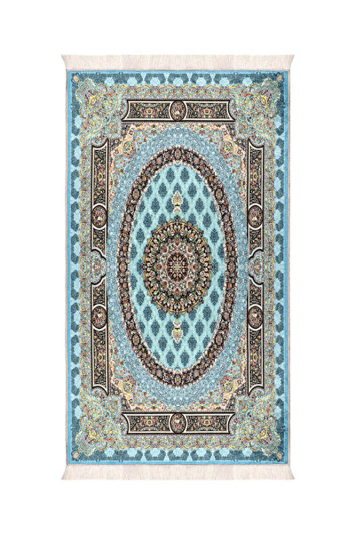 Bursa İpek Turquoise Velvet Rug Prayer Rug