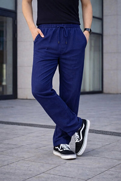 Alfanora Men's Linen Pocketed Stitched Jogger Buggy Pants Comfortable Fit - N...