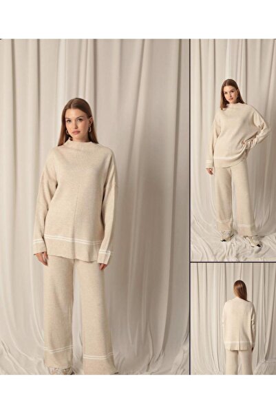 Abalı Yeni sezon kışlık 2li pantolonlu triko takım Durk park Beysan model