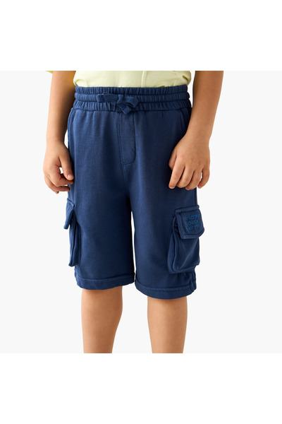Lee Cooper Solid Shorts with Pockets and Drawstring Closure