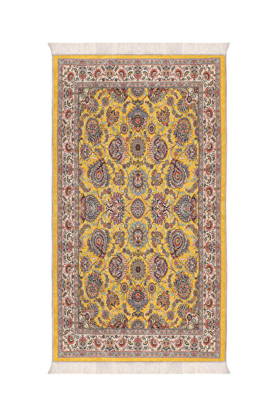Bursa İpek Gold Velvet Rug Prayer Rug