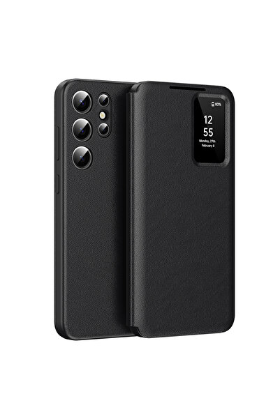 Techsuit Husă tip cartelă Samsung Galaxy S22 Ultra 5G SmartView Series, negru