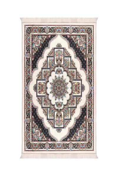 Bursa İpek Cream Velvet Rug Prayer Rug