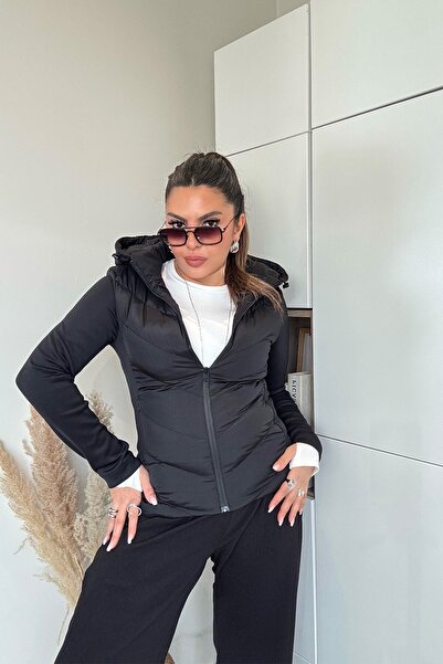 Sohotique By P Zr Model Contrast Puffer Jacket Black