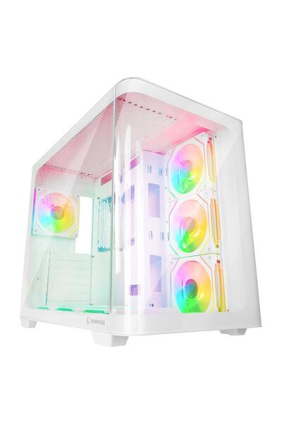 Rampage LOOPY Beyaz 7*12cm ARGB Fan Kontrolcü Temperli Cam Kumandalı ATX Mid-...