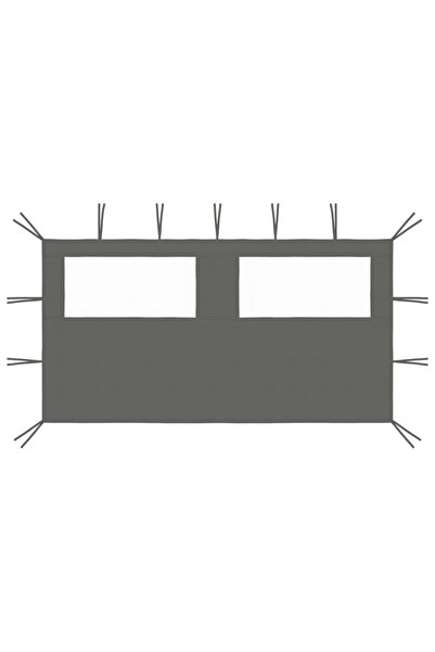 vidaxl Gazebo Sidewall with Windows 4x2 m Anthracite