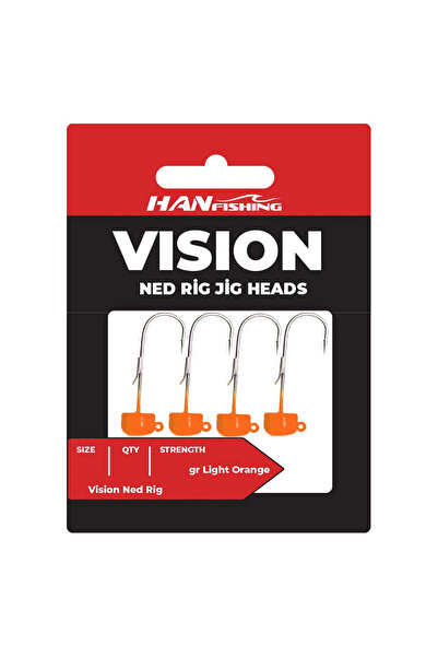 Hanfish Vision Ned Rig LOMJ Light Orange Jig Head 1/0 No - 4.7 Gr