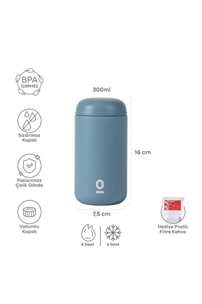 Espressolab Blue Stainless Steel Mini Mug Thermos 300 ml |   No:118