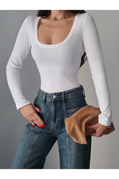 Paw Garage Women's Siena Wide Neck Piped Bodysuit