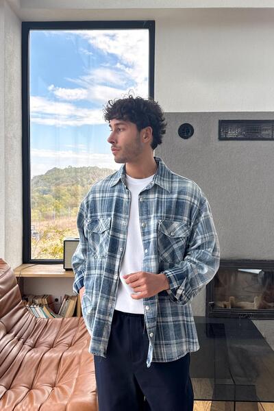 Flaw Wear Plaid Pocket Shirt Blue