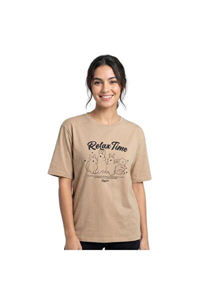 Enfield & Co. Tricou din bumbac cu imprimeu Camel Relax Time