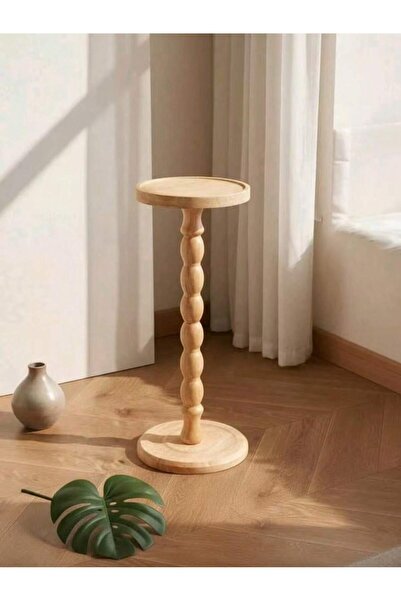 Mtanvxay Minimalist Vintage Round Side Table Wooden Base for Living Room Bedr...