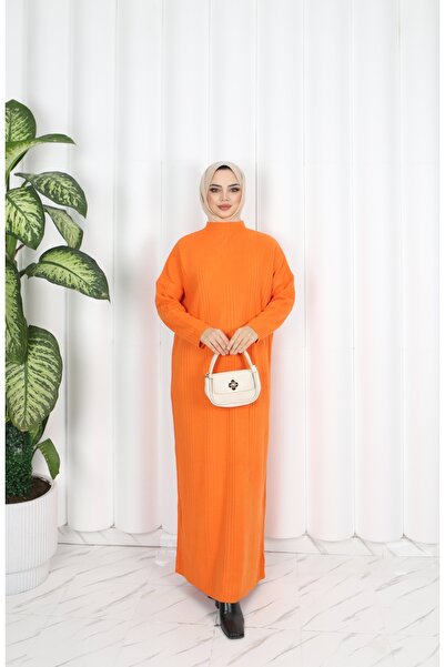 NİSUM MODA Corded Knitwear Dress