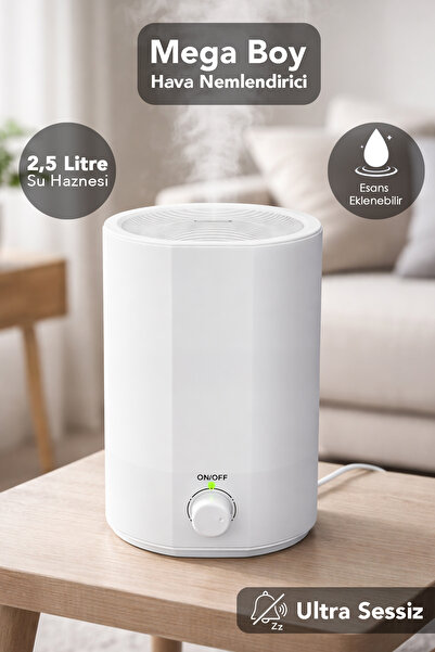 mimtec 2,5 Lt Ultrasonik Hava Nemlendirici - Sessiz Ortam Oda Nemlendirici Ar...