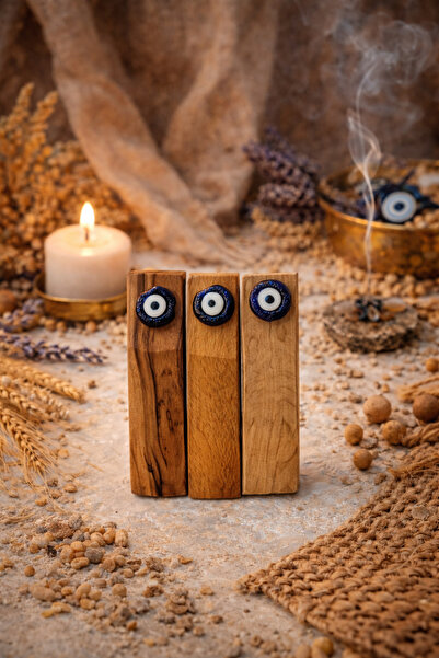 seymenbıçakçılık Nazar Bead Wooden Under-Door Holder Set (Set of 3) |   Decor...