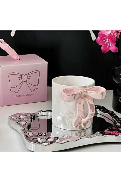 PALTO TASARIM Ribbon Mug (Pink) - Gift Ceramic Mug
