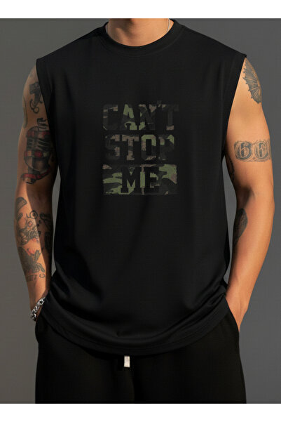 FAVORİST Can'T Stop Me Printed Men's Sleeveless Tshirt