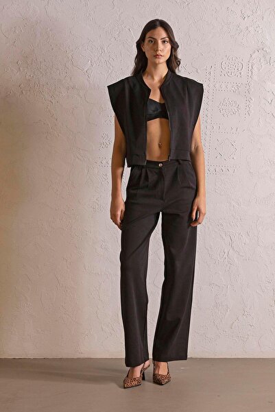 GMG FIRENZE Γυναικείο αμάνικο γιλέκο με φερμουάρ και τσέπες Bomber Collar