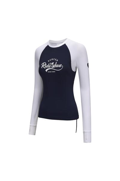Decathlon Olaian Kadın Slim Fit Uzun Kollu UV Korumalı Tişört - Lacivert/Beya...