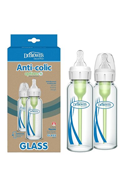 dr browns Dr. Brown's Anti-Colic Options+ Narrow Glass Baby Bottle, 8 oz/250 ...