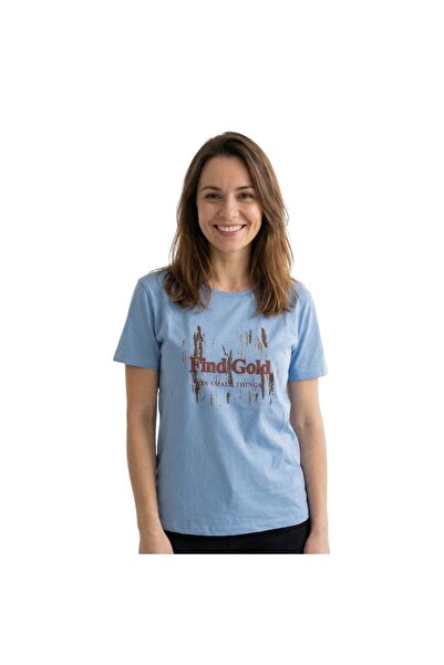 Enfield & Co. تي شيرت نسائي من Gold Print Enfield&Co Find BEBE BLUE