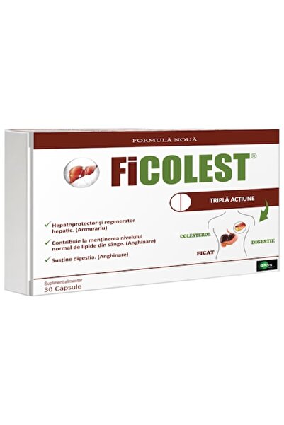 Laropharm FICOLEST, Hepatoprotector, Acțiune Triplă, 30 Capsule