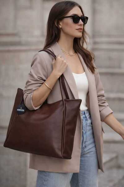 HAS MODA حقيبة كتف نسائية للاستخدام اليومي ذات حجم كبير وتصميم أنيق وبسيط En4...