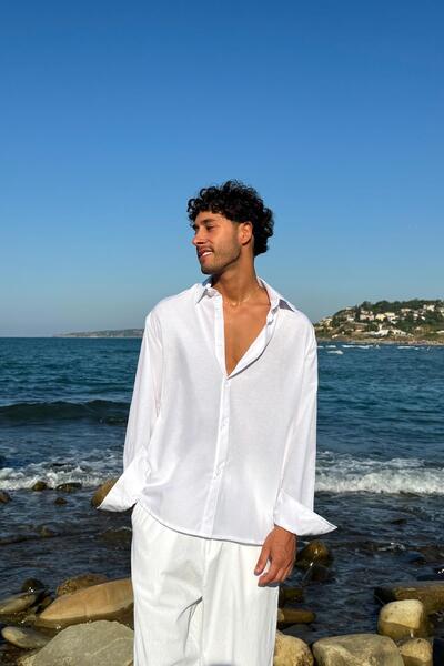 Flaw Wear basic supradimensionat Cămașă Albă