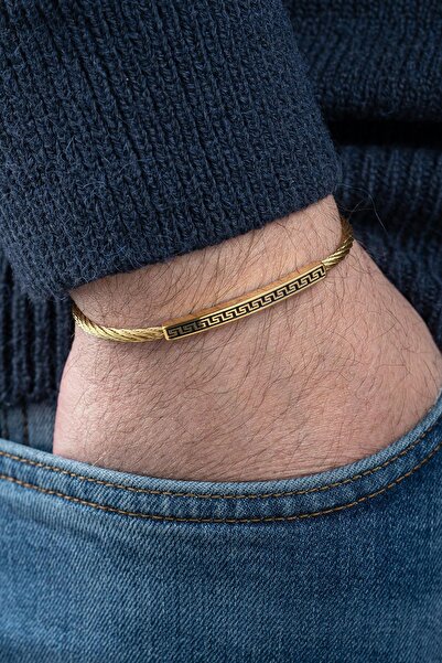 FRNCH 316L Çelik İtalyan Model Altın Renk Erkek Bileklik FRJ12761-3761-G