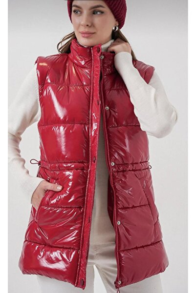 Vuslat ''''Brand New Style''' Women's Red Color Shiny Inside Fiber Midi Lengt...