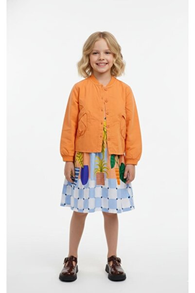 nk kids Girls' Sleeveless Button Closure Woven Dress Button Closure Linen Jac...