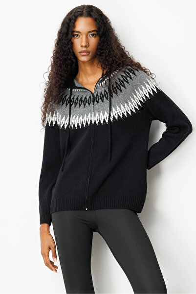 Desen Women's Hooded Roba Baklavalı Cardigan 25Kdsn25230