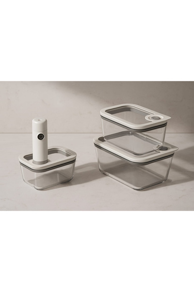 AROW Newness Şarlı Vakumlu Cam Saklama Kabı.910ml-1450 ml-2800 ml.Mikrodalgad...