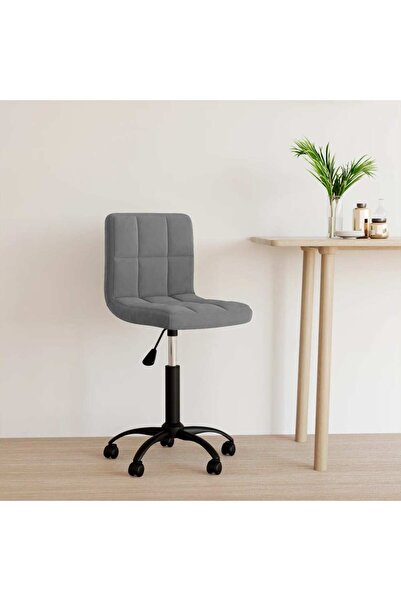 vidaxl Swivel Office Chair Dark Grey Velvet