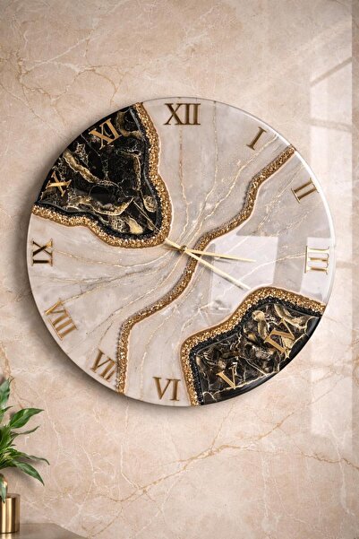 Sultan Tasarım 40cm Epoxy Design Stylish Wall Clock, Modern and Stylish Decor...