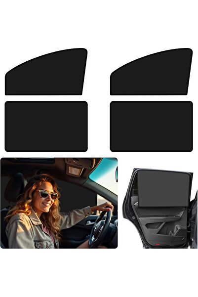 Arabest أربع قطع من ستائر النوافذ المغناطيسية للسيارة، أغطية نوافذ سميكة للسي...