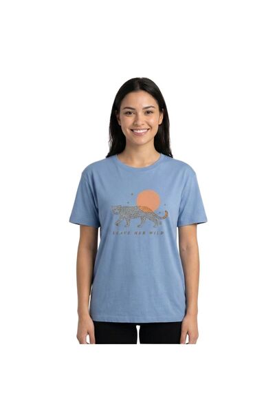 Enfield & Co. تي شيرت نسائي من Enfield&Co مطبوع عليه نمر بيبي أزرق