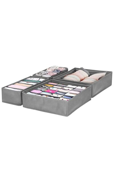 Optim Solution Set of 4 Drawer Organizers, Foldable, Storage Box for Socks / ...