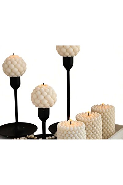 None Decorative Ball Shaped Candle, White, Scented, Sphere Design, 4 pcs
