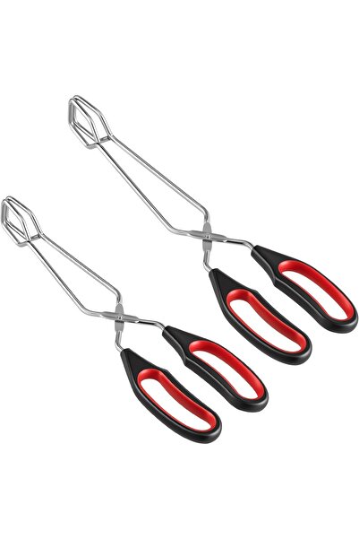 Arabest 2-Pcs Stainless Steel Scissor Tongs, 9.25 Inch and 11 Inch Set Kitche...