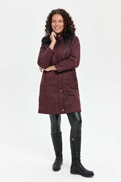 Desen Hooded Midi Oversized Coat - Winter