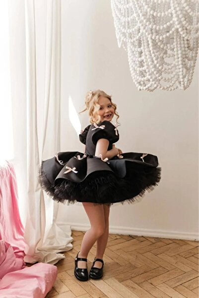 FKB FOR KIDS BABY Kız Çocuk Fiyonk Detaylı Mini Elbise